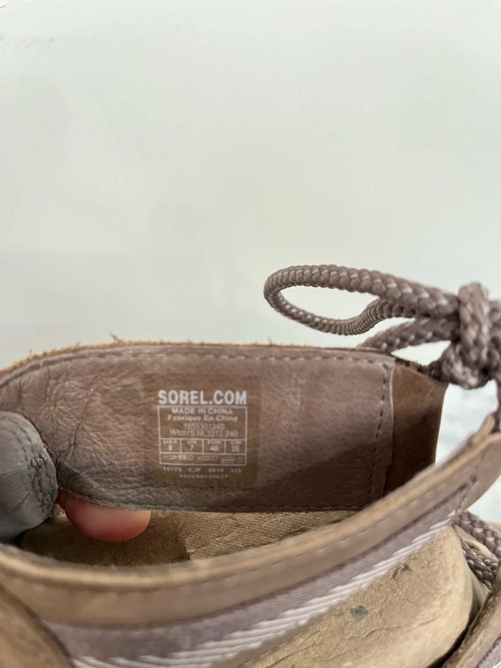 Sorel Joanie II Lace Up Wedge Leather Sandals In Ash Brown Taupe Tan Size 9